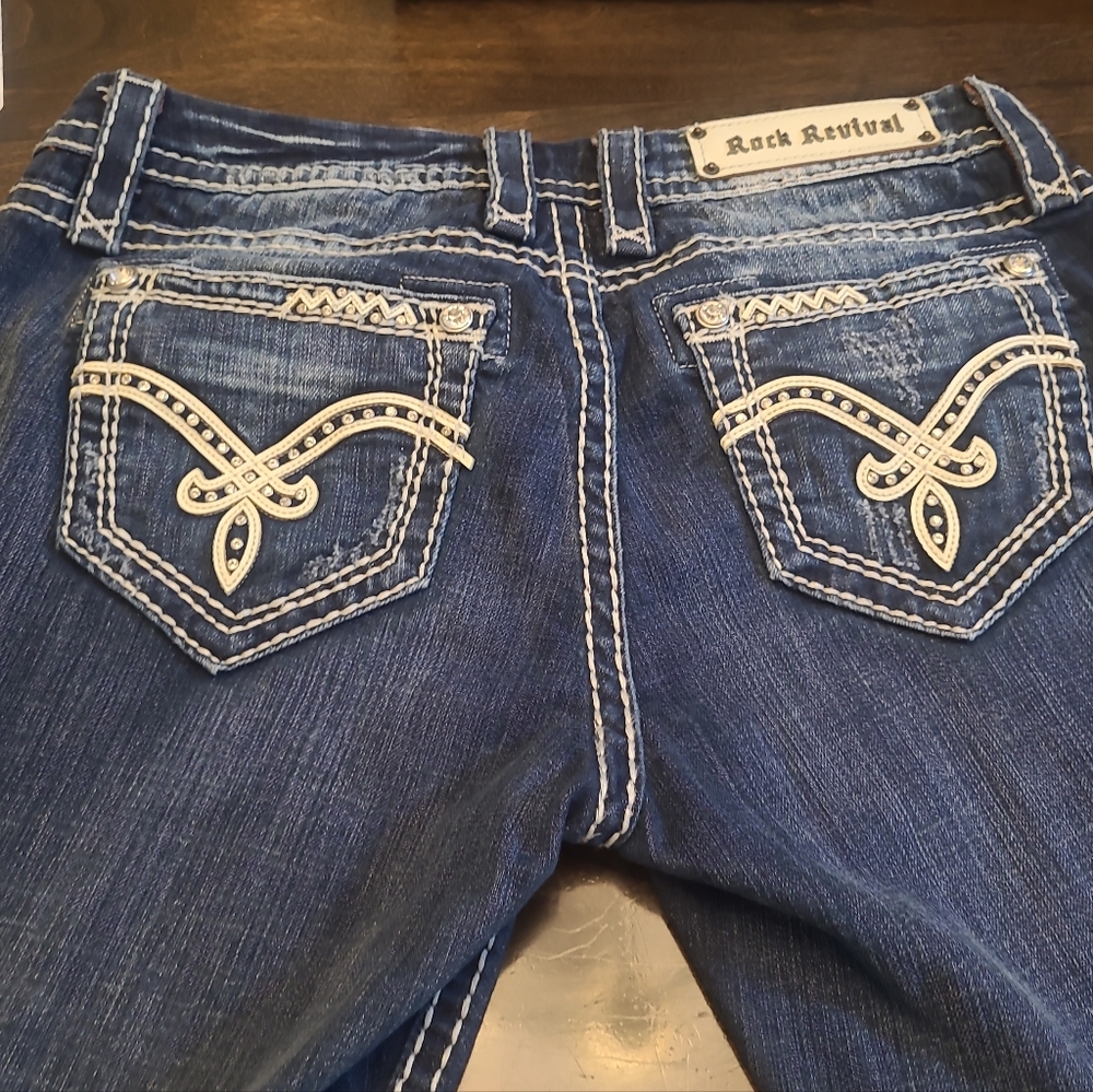 Rock Revival Durk Wash Easy Boot Irene Jeans Size 29 - Picture 3 of 15